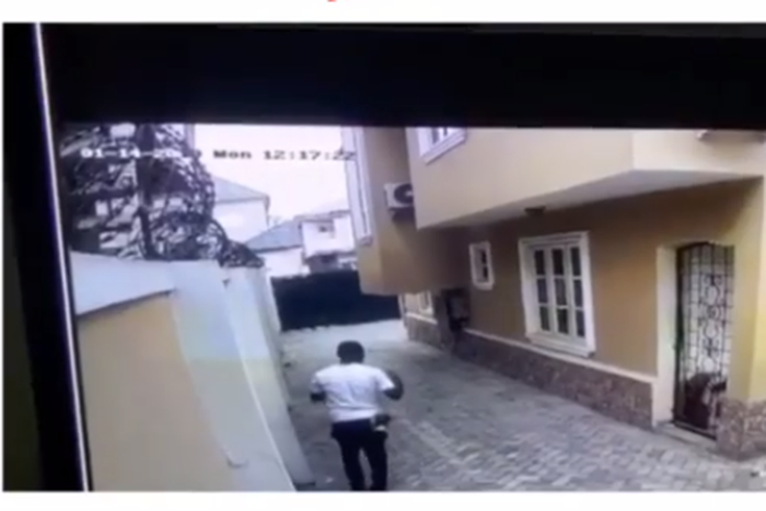 He was captured by the CCTV camera installed in the house