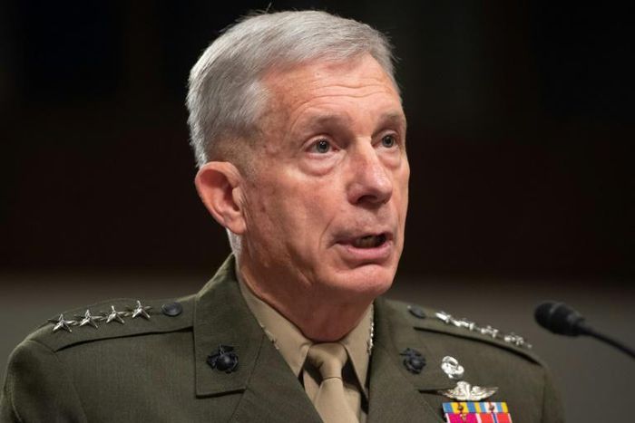 US Africa Command head, General Thomas Waldhauser, testifies during a US Senate Armed Services Committee