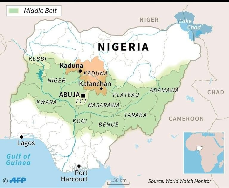 The Map of Nigeria showing 36 states and the capital Abuja (World Watch)