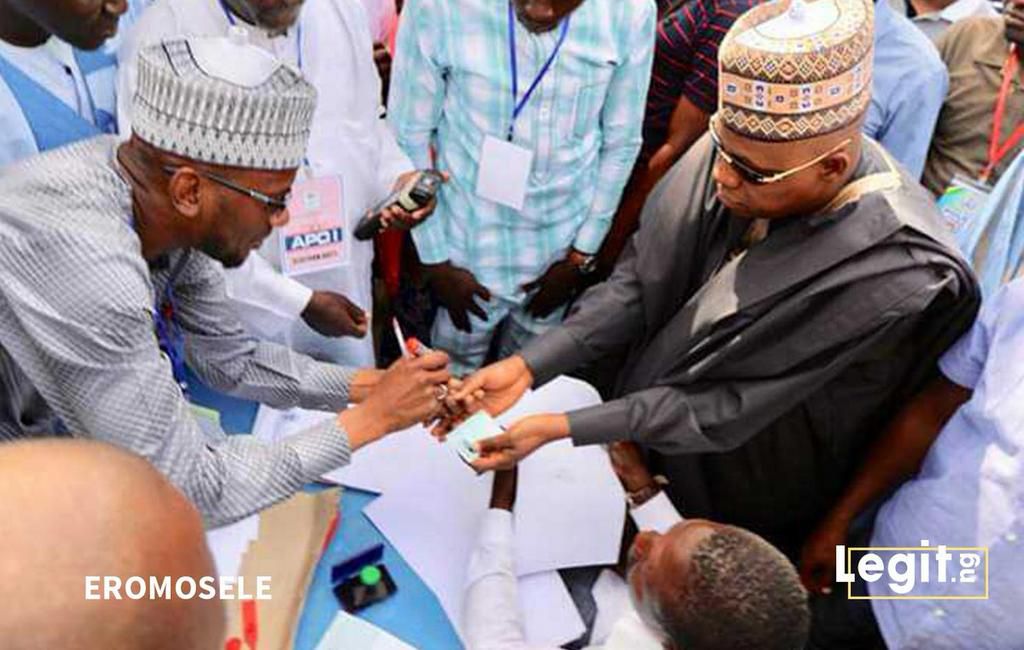Governor Kashim Shettima of Borno state casts his vote1