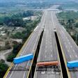 View of the Tienditas bridge where Venezuela has blocked aid from entering from Colombia