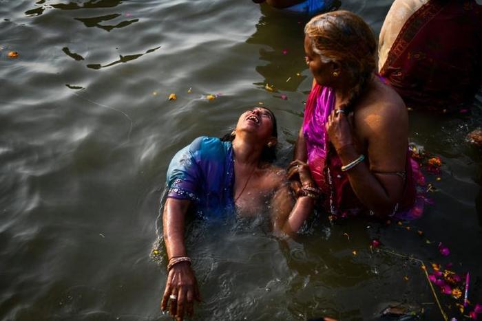 Pilgrims travel from every corner of India for the ritual dip