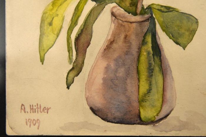 A watercolour still life signed by A. Hitler at the Weidler auction house in Nuremberg in 2015
