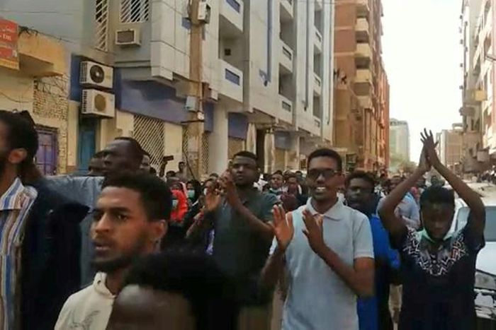 Anti-government protesters in the Sudanese capital Khartoum on January 17, 2019
