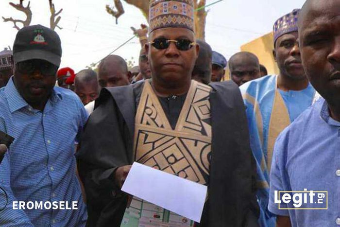 Governor Kashim Shettima of Borno state casts his vote