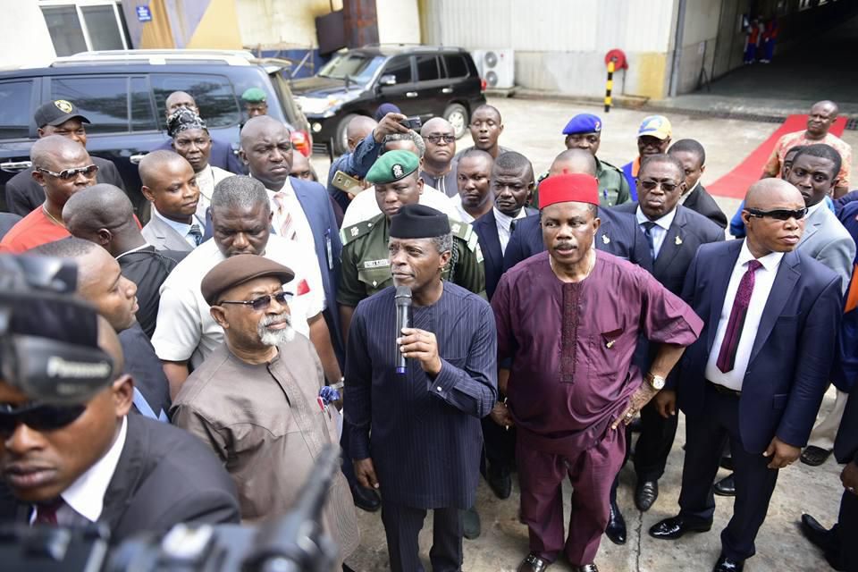 Osinbajo, Obiano, Ngige visit noodles processing plant in Anambra 