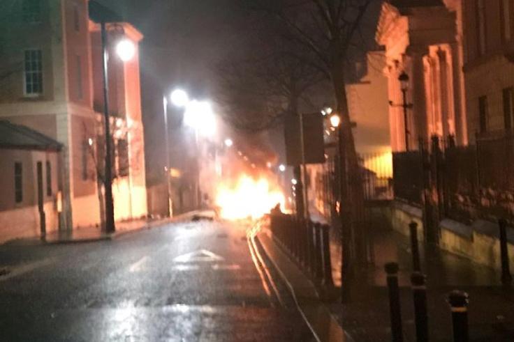 The Police Service of Northern Ireland tweeted a photograph of a suspected car bomb outside a courthouse in Londonderry, warning that evacuations were taking place due to a second suspect vehicle in the city