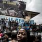 Supporters of Felix Tshisekedi, who was named provisional winner of Democratic Republic of Congo's presidential election, celebrate outside the Union for Democracy and Social Progress (UDPS) headquarters in Kinshasa on January 10, 2019