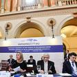 EU diplomatic chief Federica Mogherini, centre, said an international contact group would be created with the aim of holding new elections in Venezuela