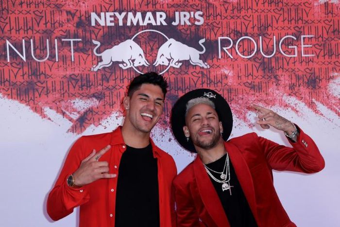 Neymar with Brazilian surfer Gabriel Medina at his birthday party