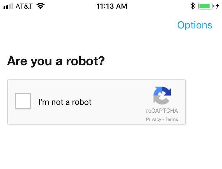 A mechanism that Twitter uses to fish out robots. (Twitter)
