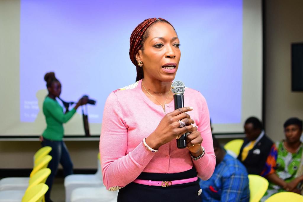 Nonny Ugboma, Executive Secretary, MTN Foundation speaking during the launch