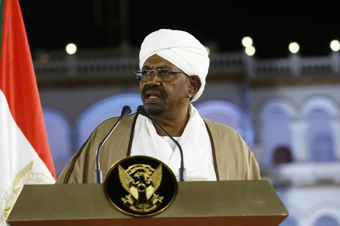 Sudanese President Omar al-Bashir declares a nationwide state of emergency in a speech to the nation from outside the presidential palace in Khartoum in a bid to end two months of protests against his three-decade rule