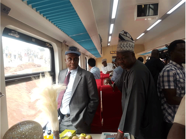A test-run of the completed section of the 156km Lagos-Ibadan rail modernisation project was carried out on Friday, February 8. (Channels)5