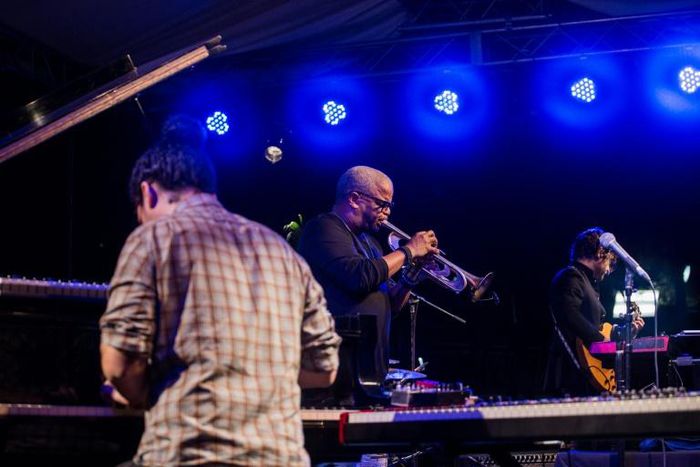 American trumpet player Terence Blanchard performs with the E collective at Karibe Hotel, as part of the 13th edition of the Port-au-Prince Jazz Festival