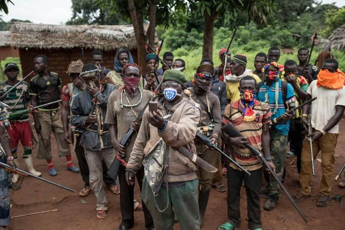 The Central African Republic fell into crisis in 2012 as violence erupted from a mainly Muslim rebel insurgency known as the Selaka that sparked the creation of rival Christian militias, shown here, known as the anti-Balaka