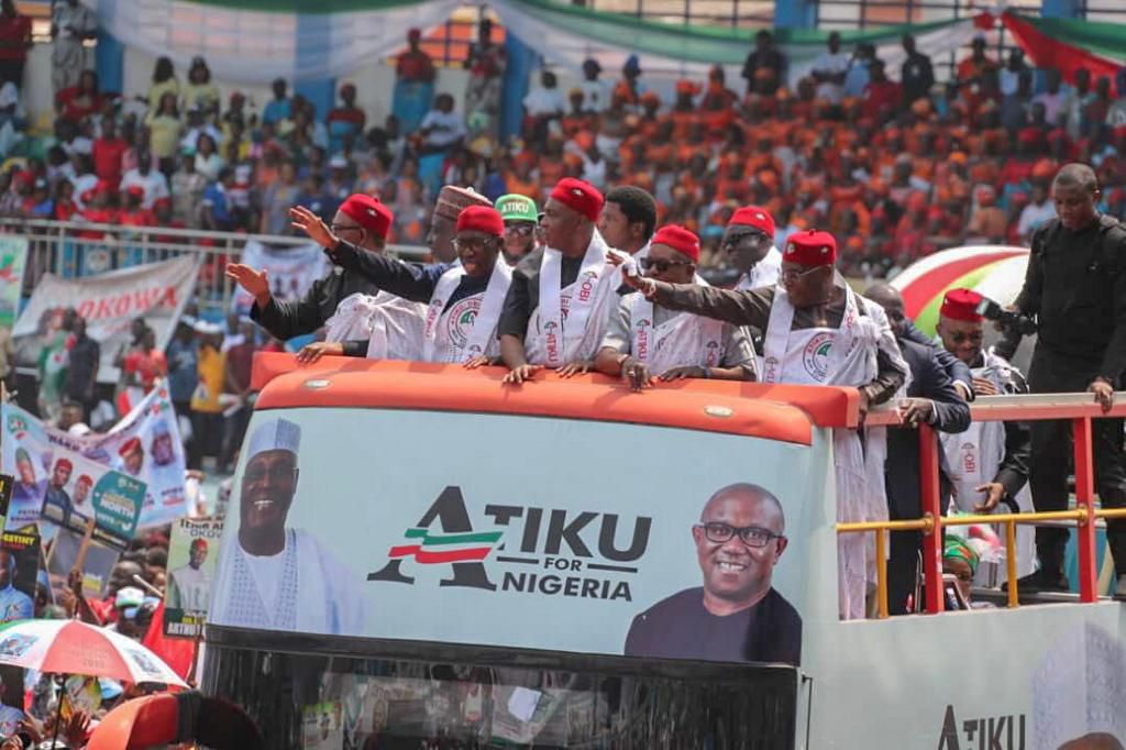 Atiku Abubakar and other PDP Chieftains during the party's campaign rally in Delta state