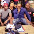 Rotimi Salami, Jumoke Odetola, Odunlade Adekola and Lateef Adedimeji on the set of 'Depression.'