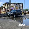 A bad road section in Lagos