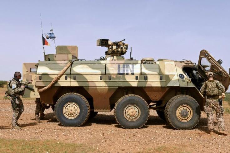 German soldiers serving in the UN peacekeeping mission in Mali, which the United States says could face changes if no progress is made in implementing a peace deal
