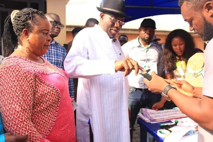 Ex-President Jonathan, wife, mother vote in Otuoke
