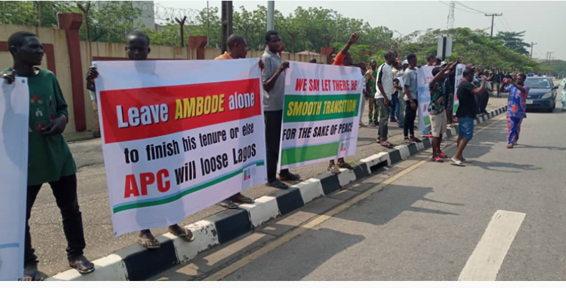 Protesters storm Lagos Assembly over Ambode's planned impeachment