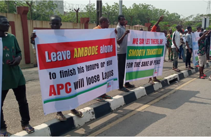 Protesters storm Lagos Assembly over Ambode's planned impeachment