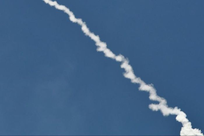 Currently, ground-based anti-missile technologies, like this one pictured during a 2017 test in California, focus on intercepting warheads while they are in the "midcourse" phase, flying through space
