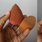 (L) Before and (R) After cleaning beauty blenders
