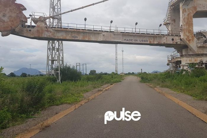 One of the large industrial scale equipment at Ajaokuta Steel Company with the inscription 'Made in USSR'. The Ajaokuta project started before the collapse of the Soviet Union on December 25, 1991.