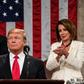 US President Donald Trump delivers the State of the Union address in the US Capitol, with Vice President Mike Pence and Speaker of the House Nancy Pelosi behind him