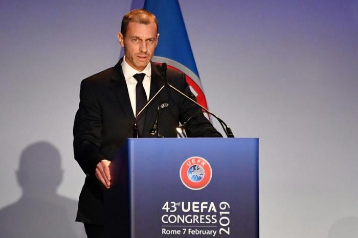 Aleksander Ceferin was re-elected for a four-year term as UEFA president after standing unopposed