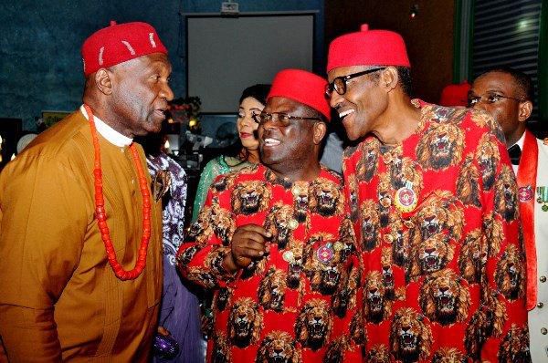 President Muhammadu Buhari with Ebonyi state Governor Dave Umahi