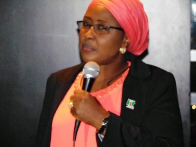 Mrs Aisha Buhari during an interactive session in London