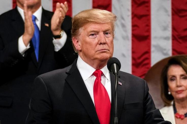 US President Donald Trump delivers the State of the Union address at the US Capitol