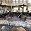 The door, pews and glass windows of Mount Carmel Cathedral were blown off, military photos showed