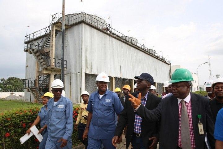 Minister of Power, Works and Housing, Mr Babatunde Fashola during official visit to Omotosho Power Plant, Oshogbo, Osun state.