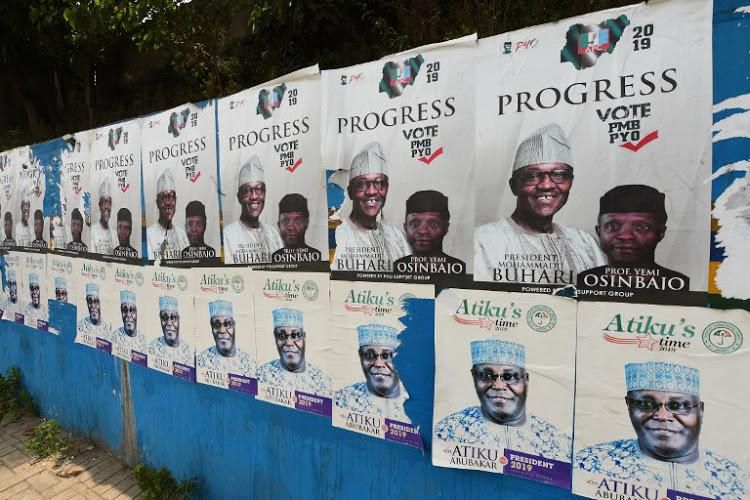 The posters of Buhari and Osinbajo have been plastered all over Lagos (Pius Utomi Ekpei/AFP)