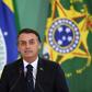 Brazilian President Jair Bolsonaro delivers a speech during the appointment ceremony of the new heads of public banks, at Planalto Palace in Brasilia on January 7, 2019