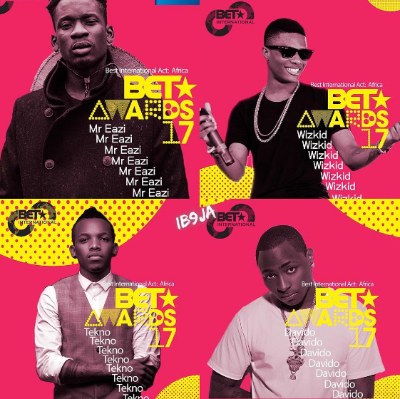 Tekno battling Wizkid and Davido at the BET Awards 2017 [BET]