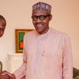 Mr Olujonwo Obasanjo, son of former President Olusegun Obasanjo with President Muhammadu Buhari