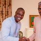 Mr Olujonwo Obasanjo, son of former President Olusegun Obasanjo with President Muhammadu Buhari