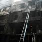 Fire trucks had struggled in the narrow streets to reach the scene and there was also a lack of water for the battle