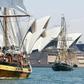 Tall ship Windeward Bound in 2002 re-enacted explorer Matthew Flinders' epic circumnavigation of Australia to mark the bicentenary of his historic 36,000-kilometre voyage, following the route he took and using the same charts and log books