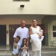 It is a happy picture of a family of five on Friday, February 1, 2019, when Naeto C baptized his second daughter who is also his third child. [Instagram/nicolechikwe]