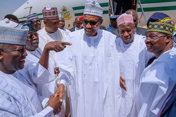 President Muhammadu Buhari at Fatima Ganduje and Idris Ajimobi's wedding