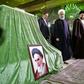 Iran's President Hassan Rouhani (C) visits the mausoleum of the Islamic republic's founder Ayatollah Ruhollah Khomeini in Tehran in a handout picture released by his office on January 30, 2019