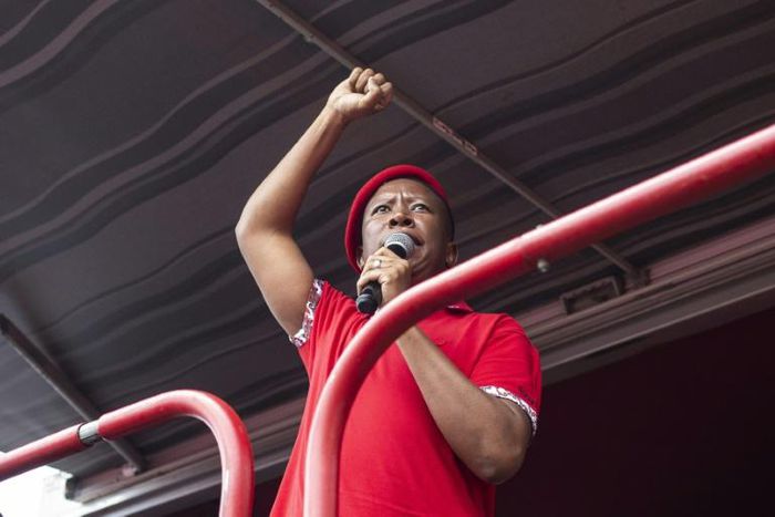 South African opposition figure Julius Malema is leading the Economic Freedom Fighters party in May elections