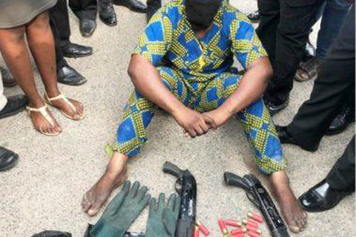 The suspect was nabbed while trying to evade arrest