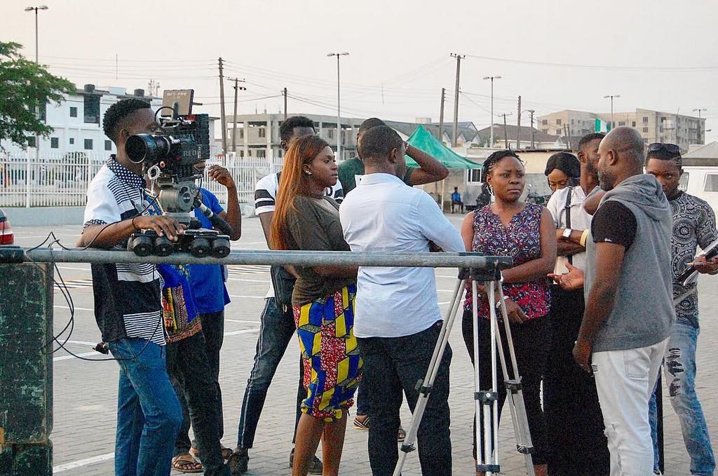 Omawumi and Waje on the set of 'She Is' [Instagram/Hermanes Media]